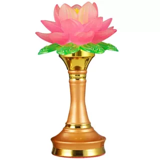 Lampe lotus domestique LED Lampe Guanyin pour Bouddha Lampe Changming Lampe de table Bouddha Lampe Bodhisattva Lampe hommage pour lampe lotus colorée