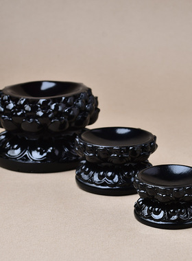 莲花底座摆件水晶球支架展示台家居装饰品树脂工艺品圆形矮款底托