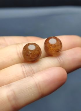 天然水晶发晶散珠子DIY手链