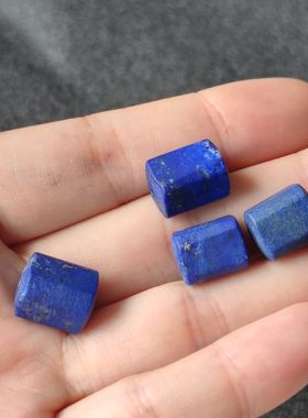 天然阿富汗青金石老矿料桶珠随行散珠diy手工串珠手链项链配件