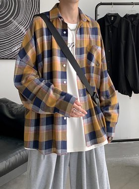 男生格子ins韩版潮流盐系外套