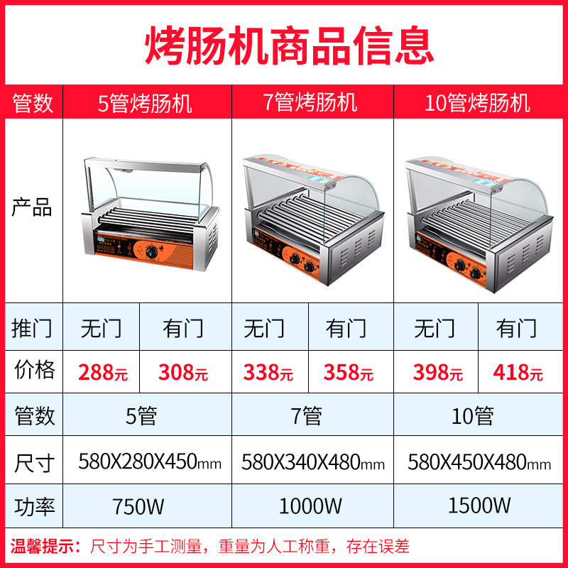 维思美商用7管小型全自动烤香肠机 维思美格汉美香肠/热狗机