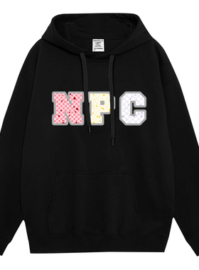 日本offcat美式碎花撞色字母连帽卫衣女秋2025新款设计感小众慵懒