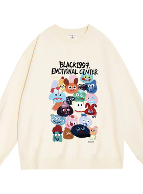 日本offcat日系可爱卡通圆领卫衣外套女秋冬2025新款韩版宽松姐妹