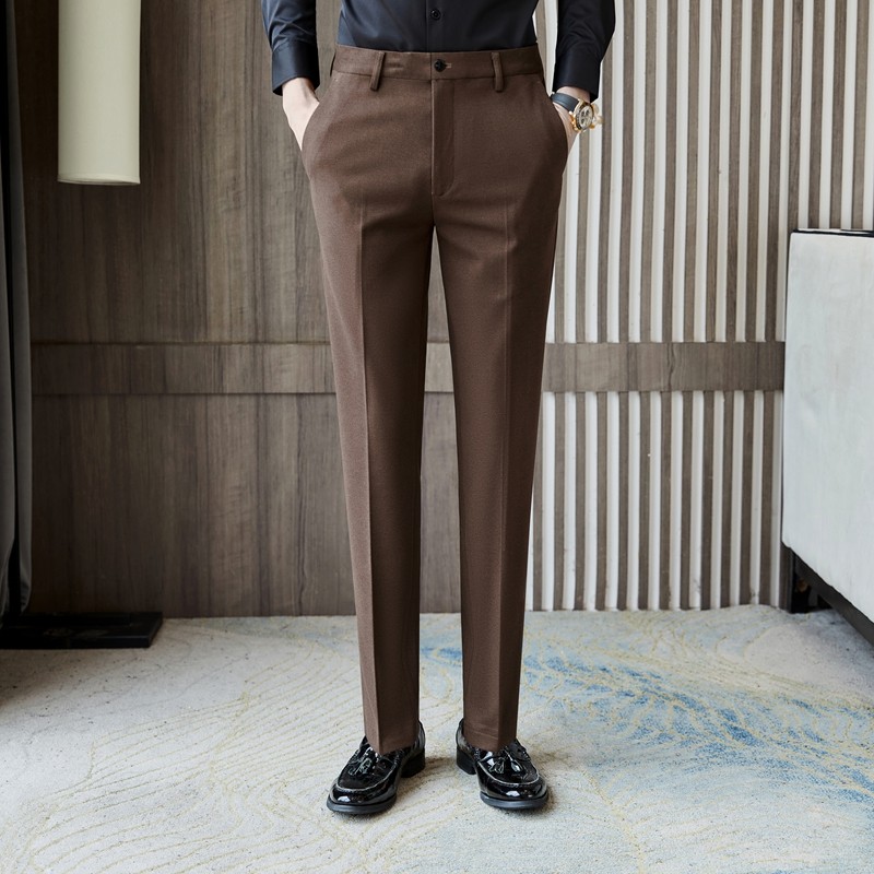 男裤子羊毛呢子秋冬季冬款加厚棕色咖色商务高端修身大码休闲西裤,淘宝优惠券,粉丝福利购,淘宝优惠卷