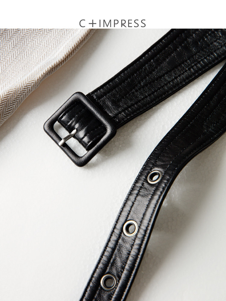 c+impress/西嘉时髦宽真皮腰带 西嘉腰带/皮带/腰链