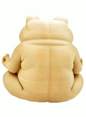 创意3D打印解压治愈打坐青蛙模型复古色禅宗青蛙家居装饰摆件玩具