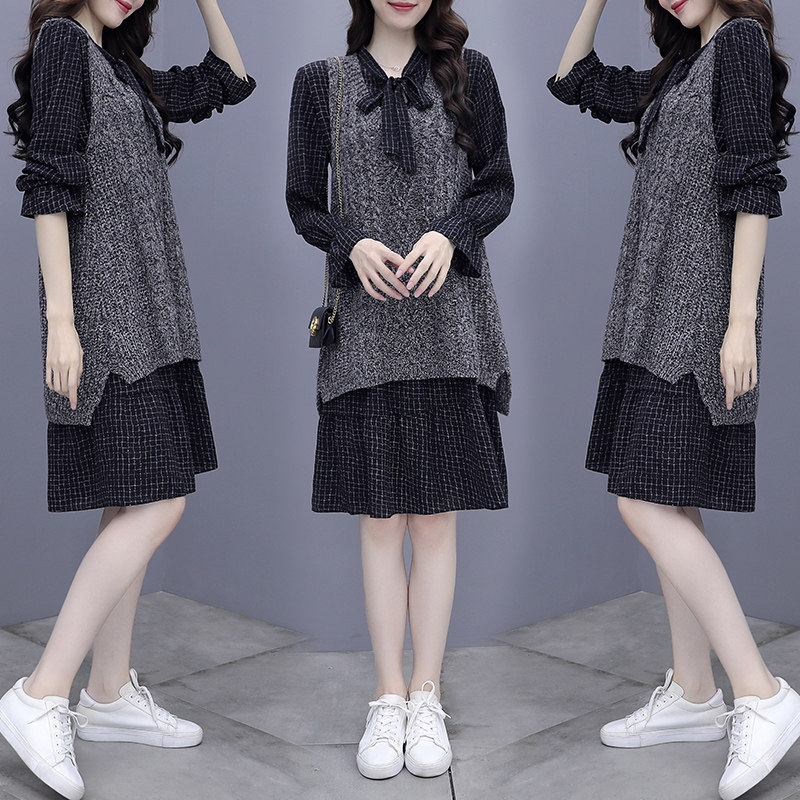 遮肚子显瘦针织秋冬装2020连衣裙 以魅连衣裙