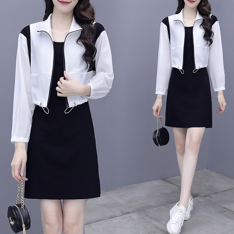 早秋小外套吊带套装秋装新款连衣裙 以魅连衣裙