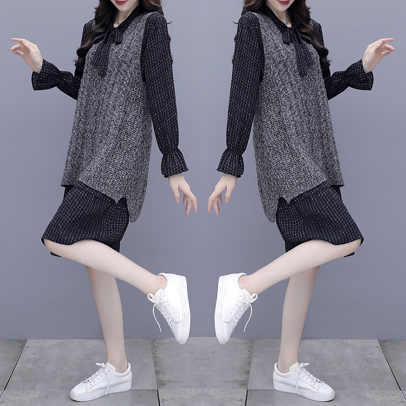 遮肚子显瘦针织秋冬装2020连衣裙 以魅连衣裙