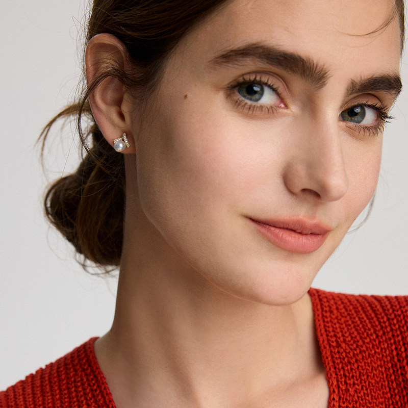 BRI.R/佰色传情S925银淡水珍珠气质精致小巧耳钉耳环耳饰,淘宝优惠券,粉丝福利购,淘宝优惠卷