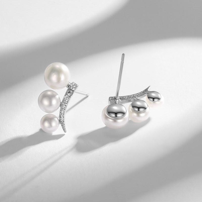 BRI.R/佰色传情S925银淡水珍珠气质百搭耳钉耳环耳饰两色可选,淘宝优惠券,粉丝福利购,淘宝优惠卷