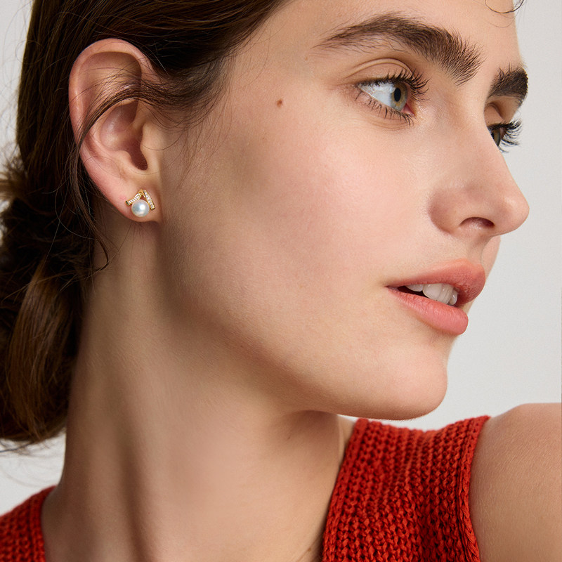 BRI.R/佰色传情S925银淡水珍珠气质精致小巧耳钉耳环耳饰,淘宝优惠券,粉丝福利购,淘宝优惠卷