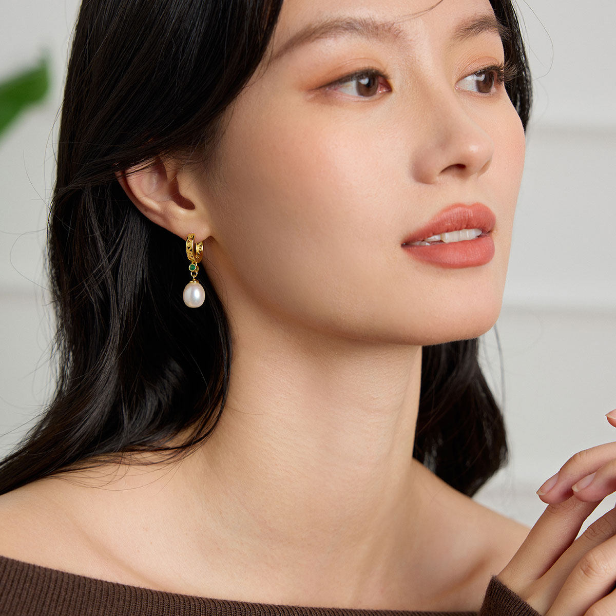 BRI.R/佰色传情S925银淡水珍珠轻奢高级感女气质耳扣耳环耳饰,淘宝优惠券,粉丝福利购,淘宝优惠卷