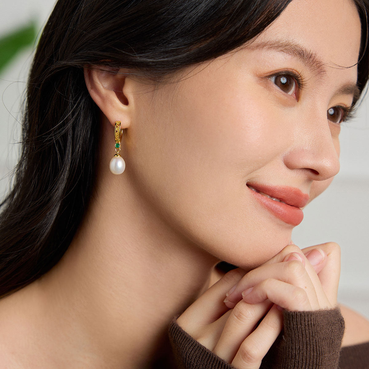 BRI.R/佰色传情S925银淡水珍珠轻奢高级感女气质耳扣耳环耳饰,淘宝优惠券,粉丝福利购,淘宝优惠卷