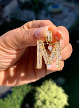 英文字母镶锆欧美抖音同款项链