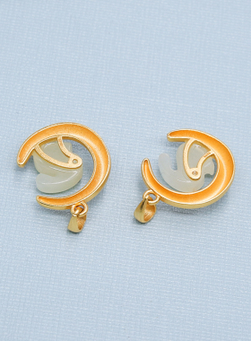 S925纯银和田玉月亮兔挂坠