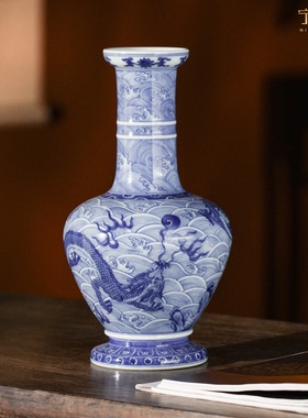 精品摆件中式工艺品手绘花瓶