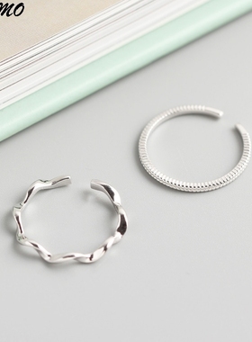 日韩版925纯银戒指女风INS男士