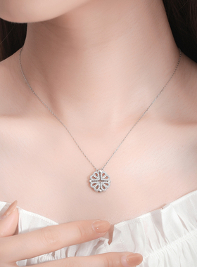恋心四叶草项链女s925小众设计感
