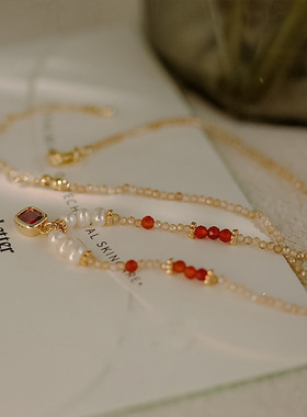 锆石淡水珍珠轻奢小众锁骨链女