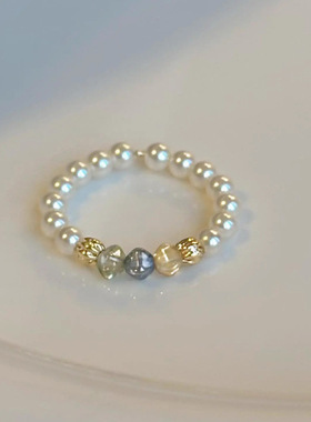 彩色进口捷克珠轻奢不掉色女戒