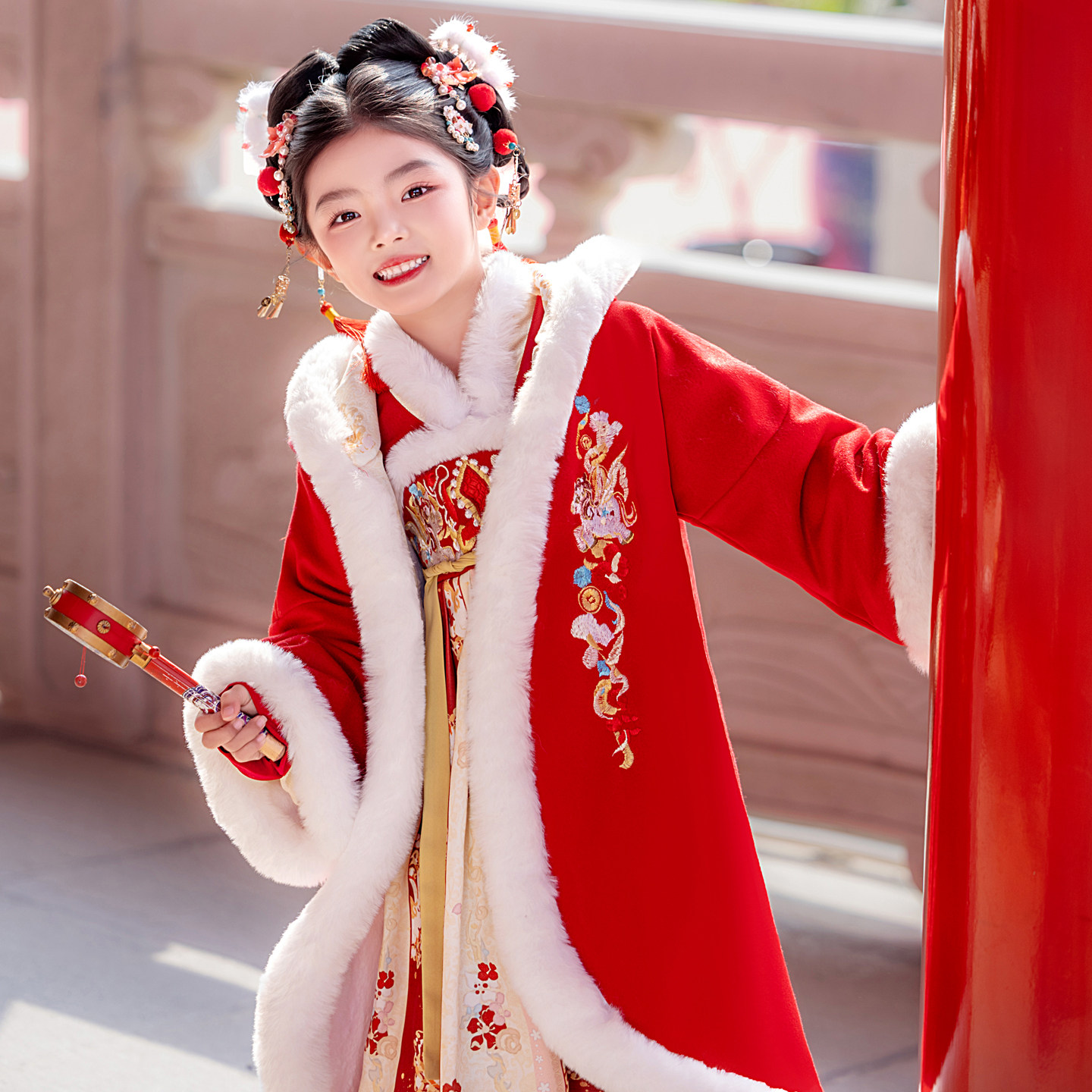 女童汉服秋冬款儿童古装拜年服冬季国风唐装2025新款女孩古风裙子,淘宝优惠券,粉丝福利购,淘宝优惠卷