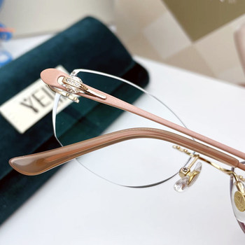 YEIN Phantom Korean rimless ແວ່ນຕາກອບເພັດຕັດ rimless pure titanium Fanke ຊຸດແວ່ນຕາກອບ F3912