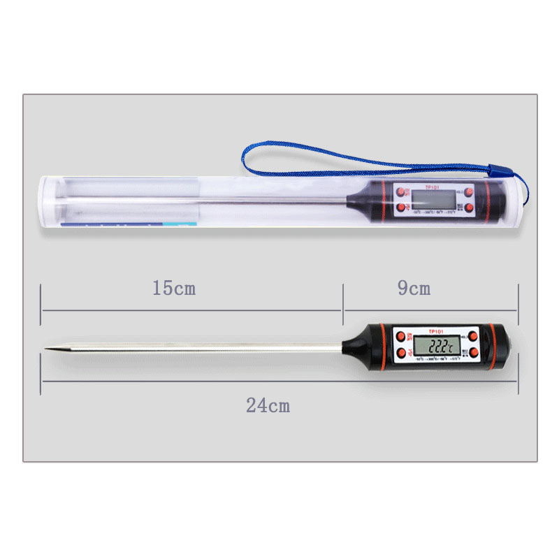 电子食品温度计厨房家用奶粉测水温计食物液体烘焙商用油温表探针 - 图0