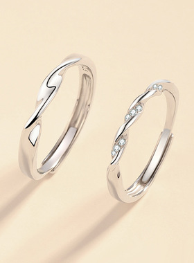 DR戒指三生三世纯银情侣款对戒