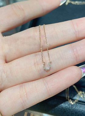 Ordi女士迷你马蹄镶钻项链幸运吉祥锁骨链饰品简约百搭