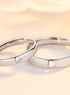 DR情侣对戒纯银戒指女