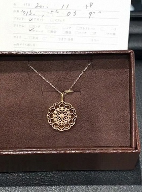 Ordi复古毛衣链项链吊坠女日系轻珠宝复古镂空花环吊坠