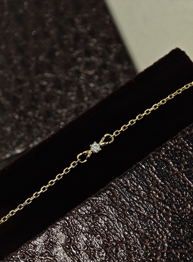 Ordi莫桑钻结扣手链日系甜美风春季新款轻奢S925银镀金首饰