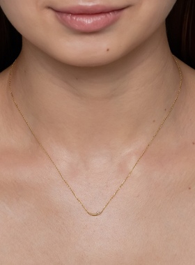 Ordi23年新款夜空流星新月月亮小钻项链迷你小帆船锁骨链