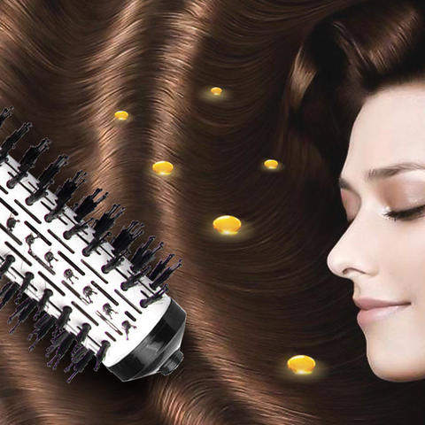 Fully automatic electric rotating dual-purpose fluffy roller comb constant temperature curling wand blow comb two-in-one hair dryer