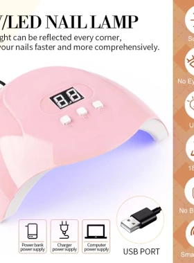 新款美甲光疗机54W 18颗led灯甲油胶烘干机 美甲打磨机工具套装