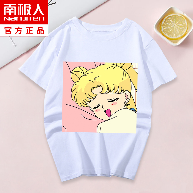 南极人可可兔专卖店南极人童装女童T恤夏装儿童纯棉短袖新款夏季半袖中大童中袖1