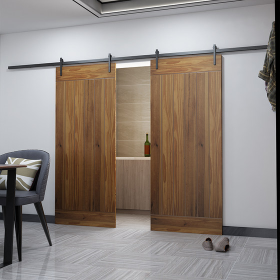Toilet bedroom kitchen sliding track solid wood door