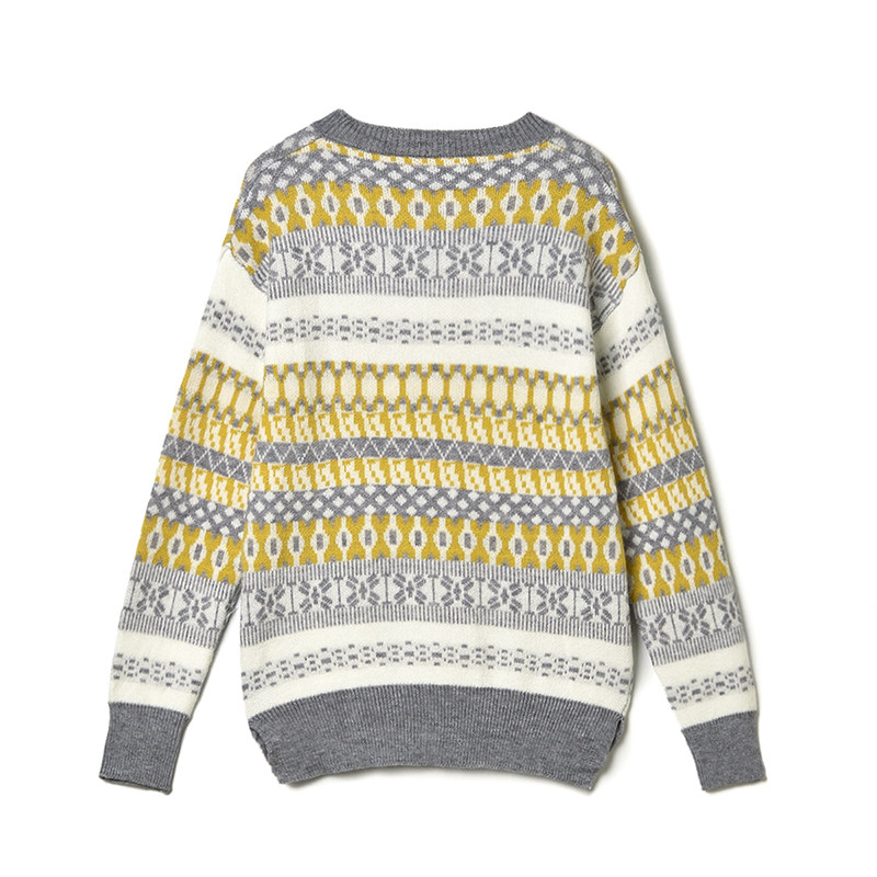 2025年冬Outlets正品 高端MS系列撞色拼接长袖上衣微弹套头毛衣女,淘宝优惠券,粉丝福利购,淘宝优惠卷