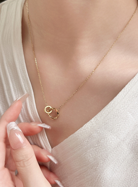 纯银镀金项链莫比乌斯吊坠锁骨链