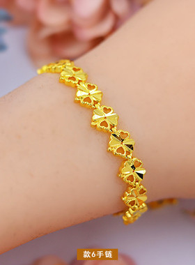 仿真金色女士爱心款饰品手链