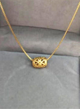 沙金路路通转运珠心形镂空吊坠