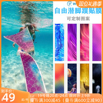 Free diving footnotes adhesive film Leaderfins C4 V3 water lung feet webbed pattern stickers custom logos waterproof