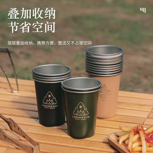 Дорожный кофейный комплект для кемпинга из нержавеющей стали, бокал, нержавеющая сталь AISI 304, 350 мл