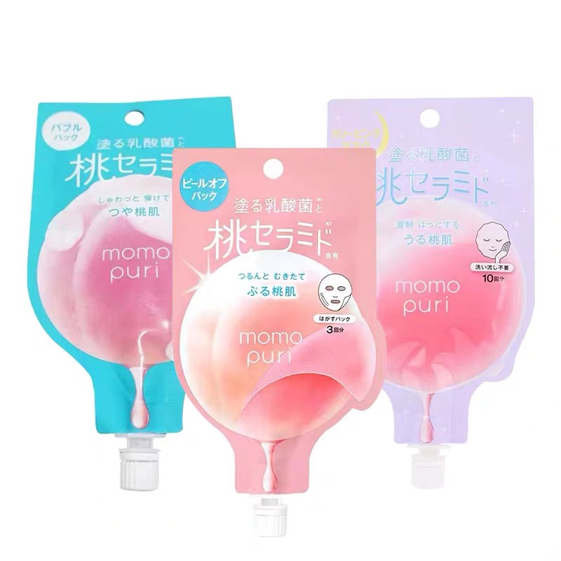 日本BCL momo puri2023新品乳酸菌气球泡沫碳酸面膜/撕拉面膜20g