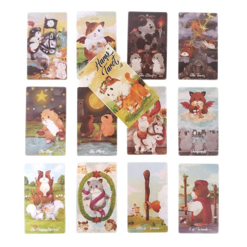 12x7cm Hams Tarot Cards小仓鼠塔罗-图3