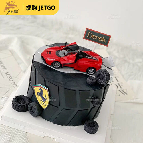 红色兰博基尼蛋糕装饰法拉利摆件赛车装饰模型保时捷跑车汽车烘焙 - 图2