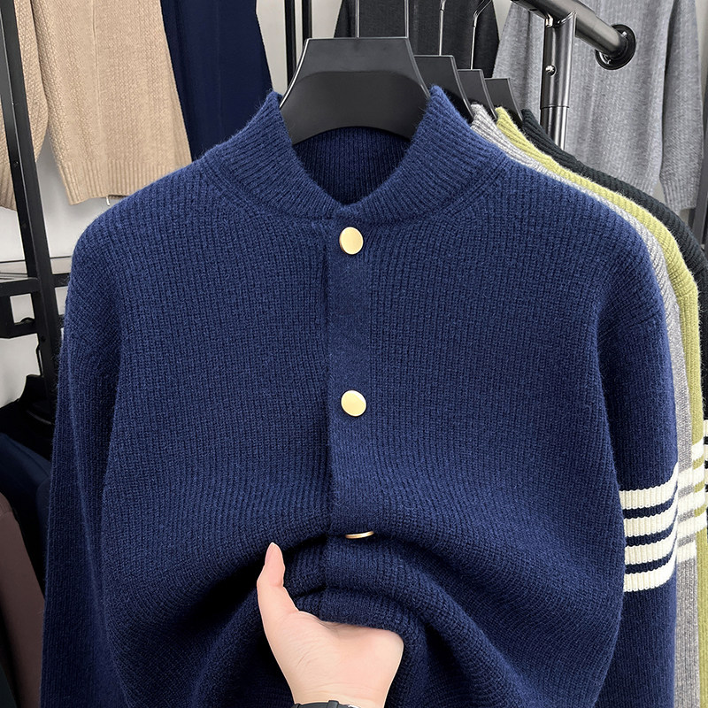 品牌棒球领毛衣外套男装秋冬季加厚韩版休闲tb开衫男针织衫外搭潮,淘宝优惠券,粉丝福利购,淘宝优惠卷