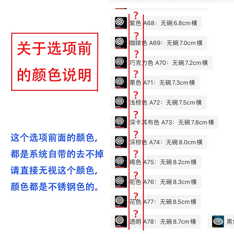 地漏盖子圆形封口盖下水道过滤网片不锈钢浴室卫生间防头发防臭芯